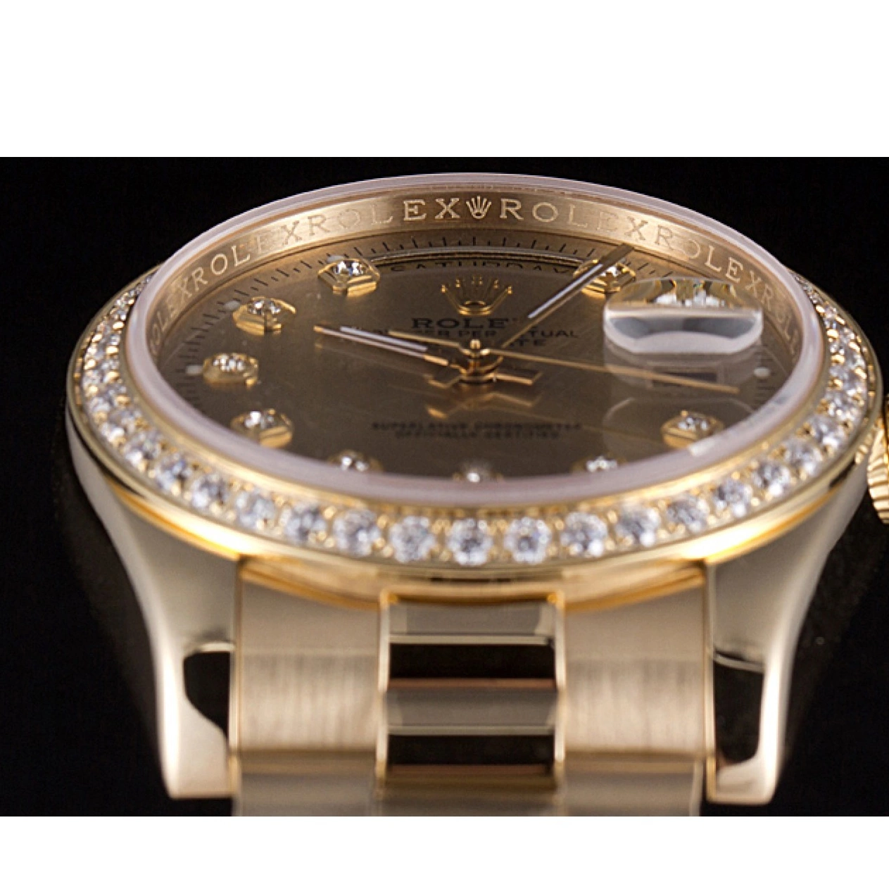 MiroTime 0818 Rolex Day-Date 18k Yellow Gold Plated Stainless Steel Gold Dial